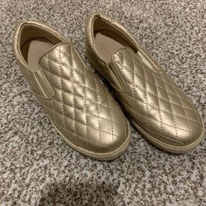 Shiny gold flat shoes size 7.5